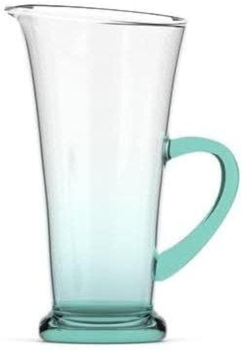 إبريق زجاجي شفاف فاخر سعة 1400 مل مصنوع من زجاج قوي مقاوم للحرارة، بتصميم عصري أنيق مع مقبض مريح وصنبور انسيابي.